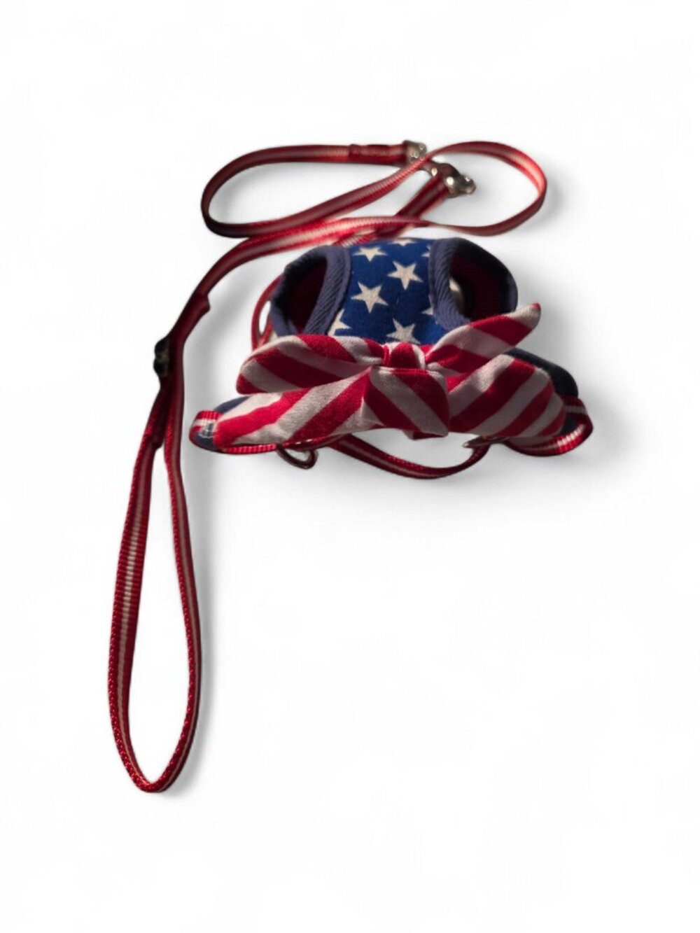 Patriotic Americana Stars & Stripes Dog Harness and Leash Set